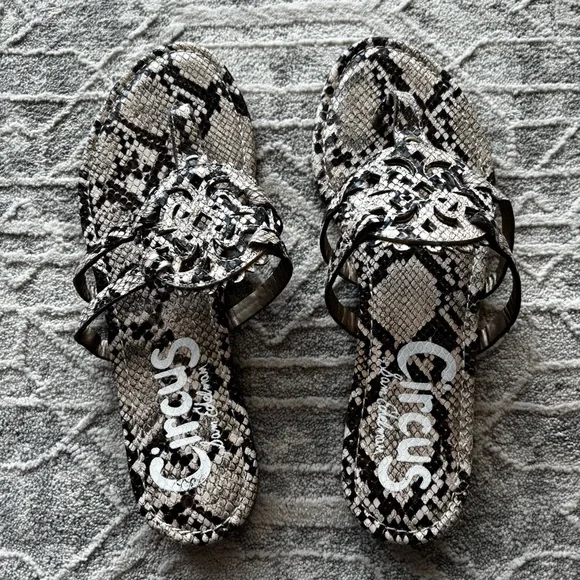 Sam Edelman Circus Cherri Snakeskin Slide Sandals Size 8.5 - Picture 3 of 7